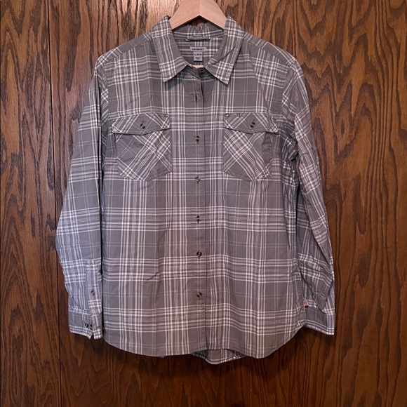 Carhartt Tops - Carhartt Light Gray Plaid Shirt